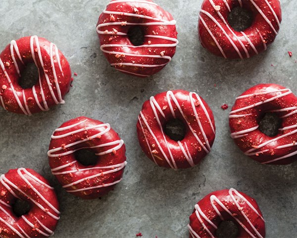Triple berry cake doughnuts
