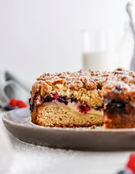Triple berry cream cheese coffee cake