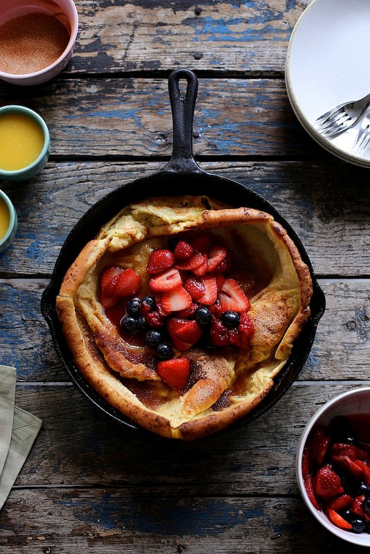Triple berry Dutch baby