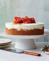 Triple-cheese cheesecake with amaretti crust