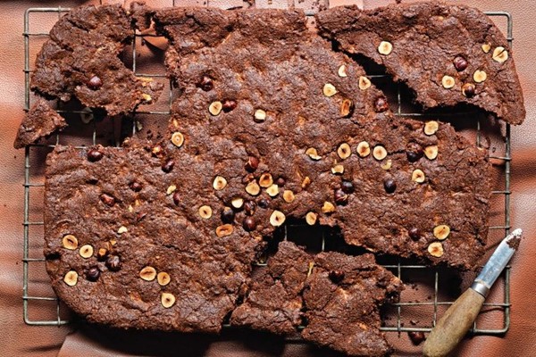 Triple chocolate & hazelnut sheet cookie