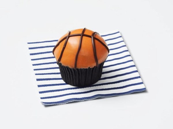 Triple chocolate basketball cupcakes