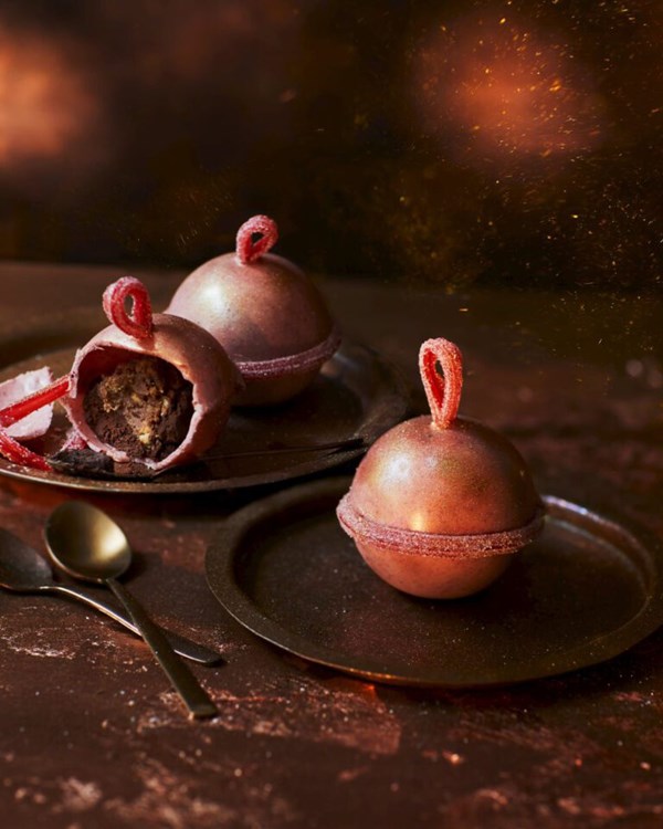 Triple chocolate baubles 