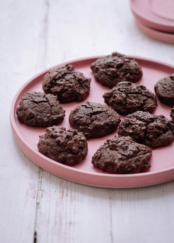 Triple chocolate buckwheat cookies