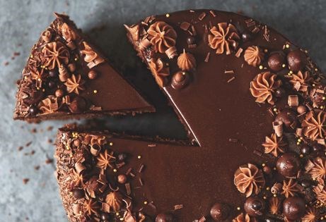 Triple chocolate celebration cake