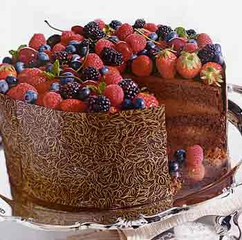 Triple-chocolate celebration cake