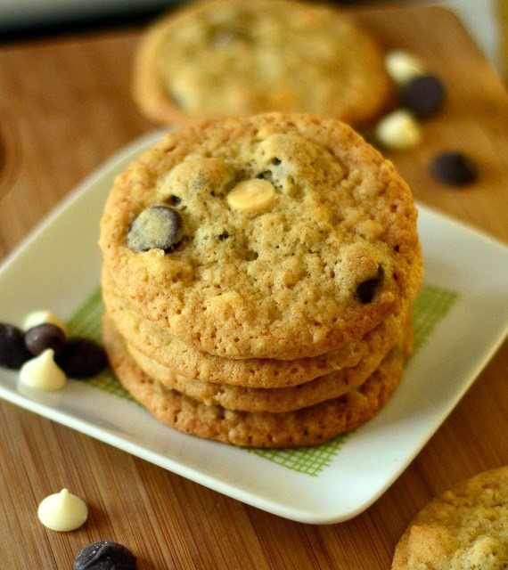Triple chocolate chip oatmeal cookies