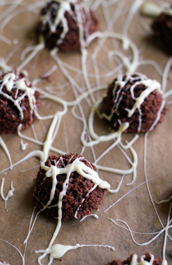 Triple chocolate coconut macaroons