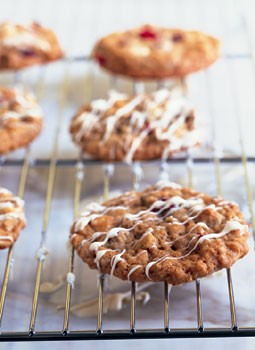 Triple-chocolate cranberry oatmeal cookies