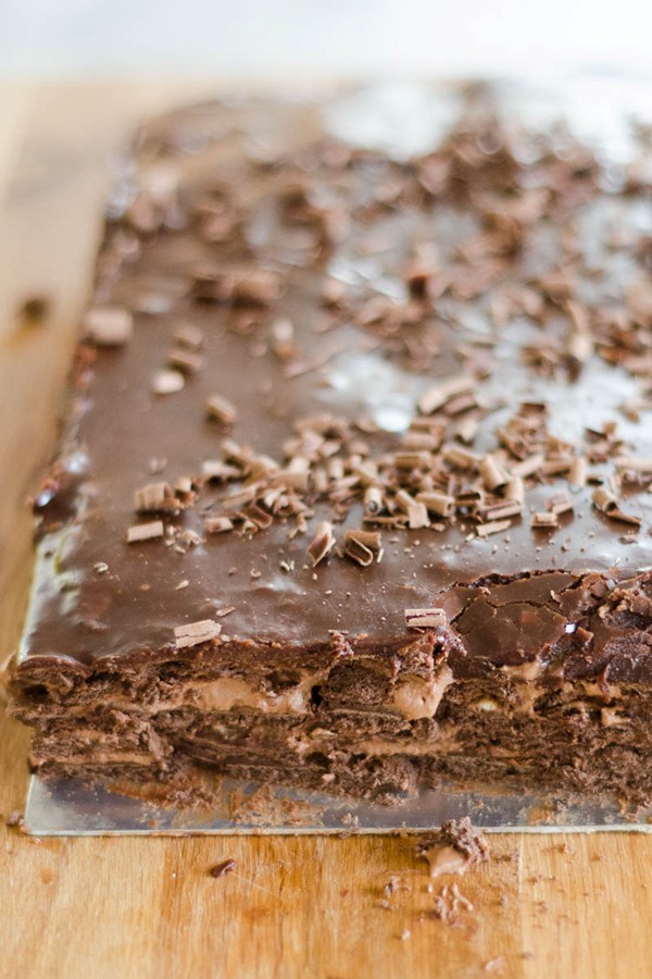 Triple chocolate cream icebox cake