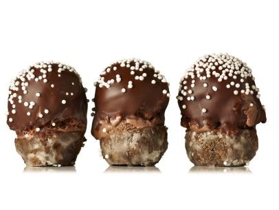 Triple-chocolate doughnut ice cream sandwiches