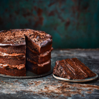 Triple chocolate layer cake
