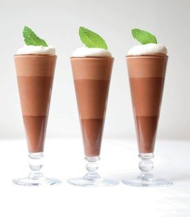 Triple-chocolate mint parfaits