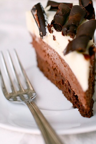 Triple chocolate mousse cake