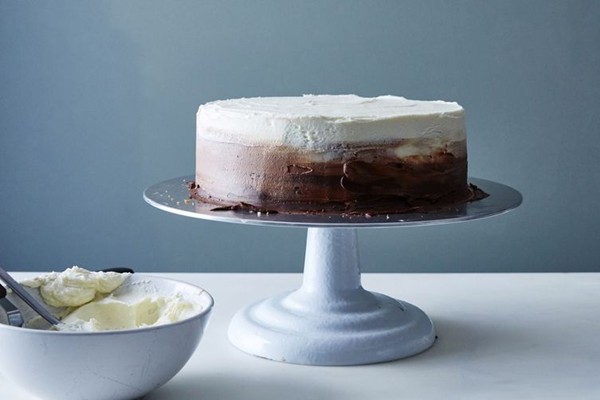 Triple chocolate ombre cake
