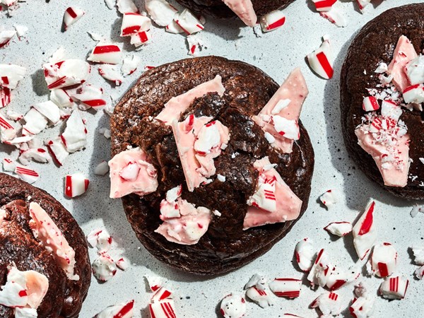 Triple chocolate-peppermint cookies