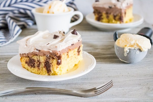 Triple chocolate poke cake