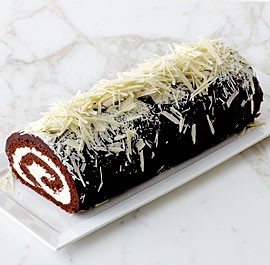 Triple-chocolate roulade