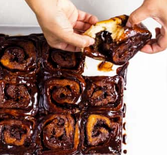 Triple-chocolate sticky buns