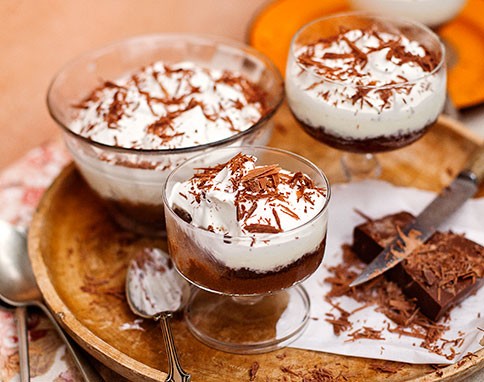 Triple chocolate trifle