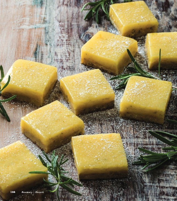 Triple citrus bars with rosemary