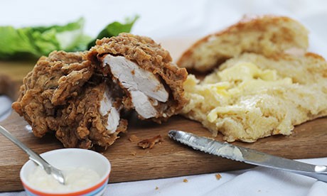 Triple-coated fried chicken