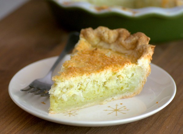 Triple coconut custard pie