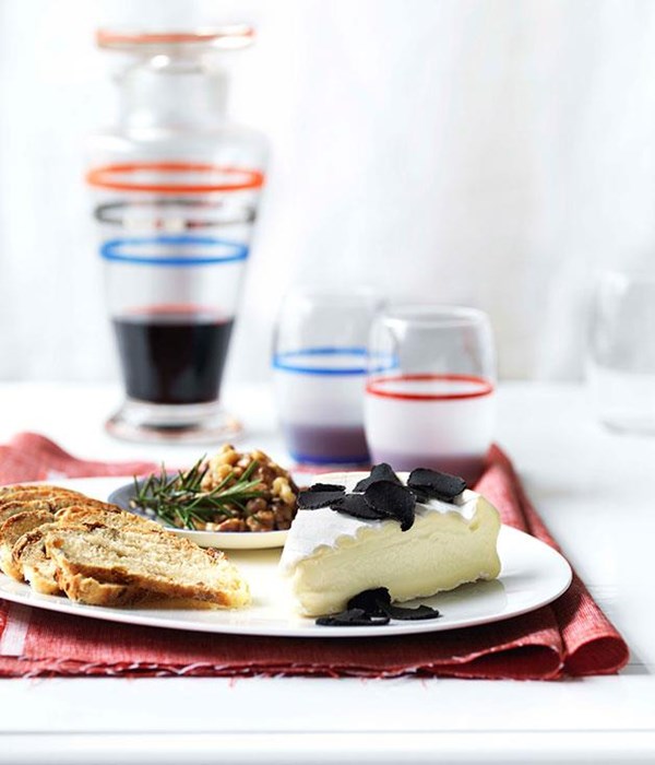 Triple-cream cheese with Australian truffles, honeyed walnuts and fruit bread