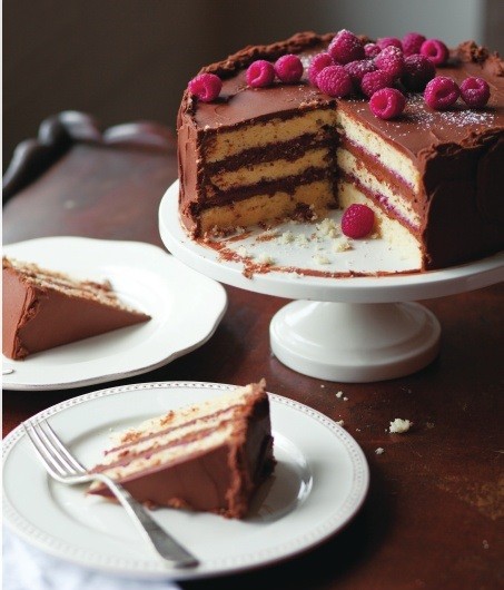 Triple-decker birthday cake