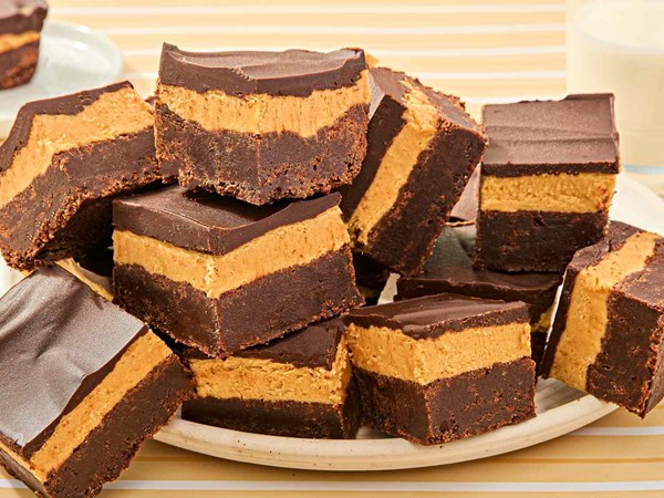 Triple-decker peanut butter brownies