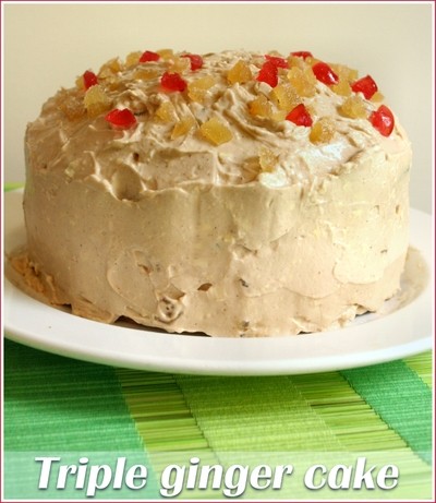 Triple ginger layer cake