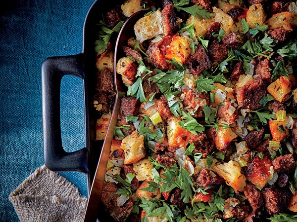 Triple-herb pumpernickel and sourdough stuffing
