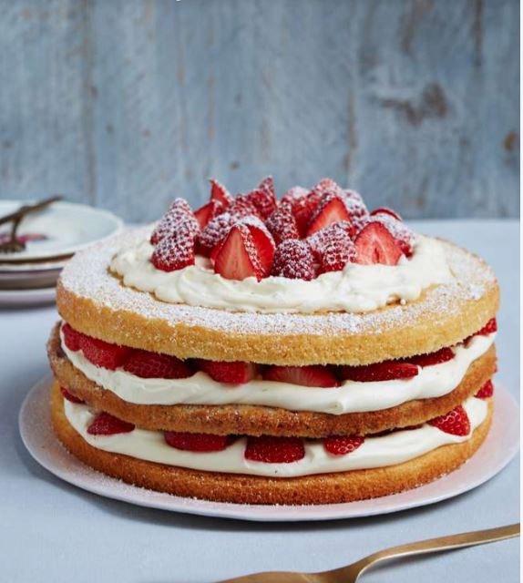 Triple-layer berry Victoria sponge