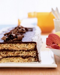 Triple-layer chocolate macaroon cake