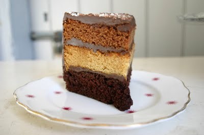 Triple layer triple chocolate cake