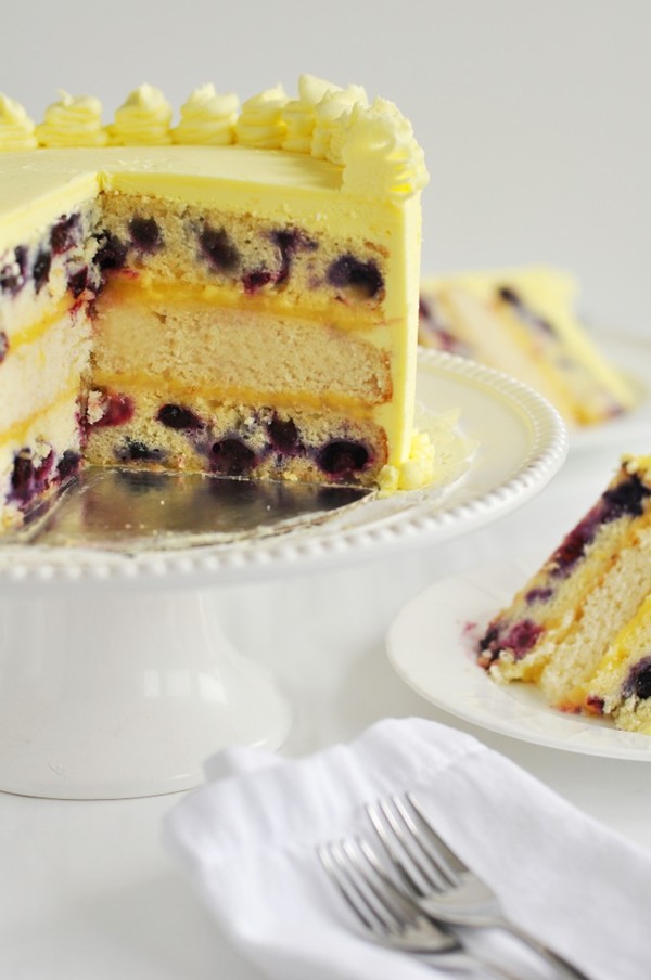 Triple-lemon blueberry layer cake