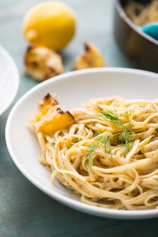 Triple lemon fettucine Alfredo