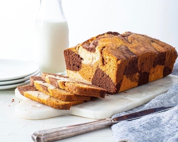 Triple marble pound cake