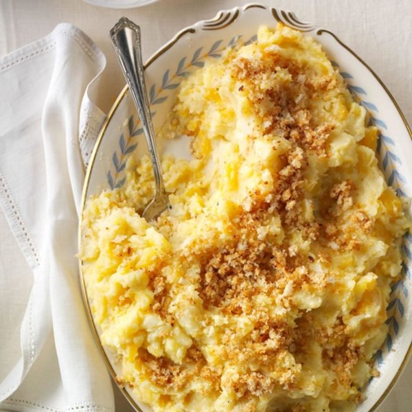 Triple mash with horseradish bread crumbs