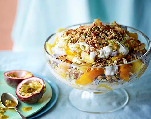 Tropical breakfast trifle