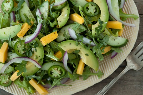 Tropical California avocado salad