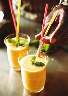 Tropical fruit and honey shake