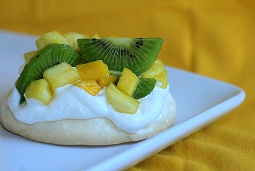 Tropical fruit Pavlovas