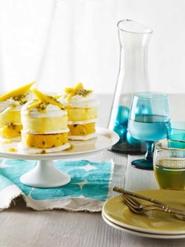 Tropical fruit sorbet vacherin