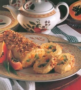 Tropical fruit Swiss roll