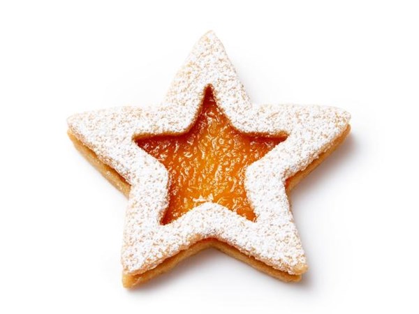 Tropical macadamia nut Linzer cookies