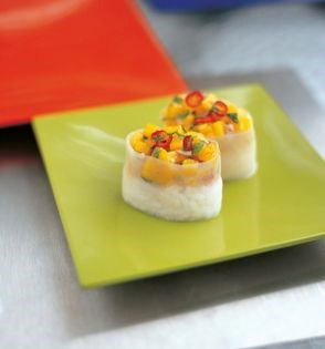 Tropical mango sushi