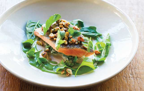 Trout almondine with sorrel