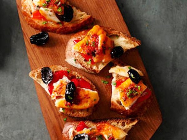 Trout bruschetta with chili vinaigrette