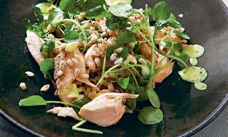 Trout, watercress, spelt
